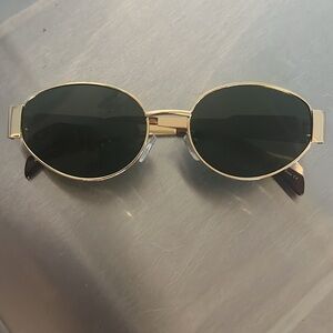 Celine sunglasses gold black lenses